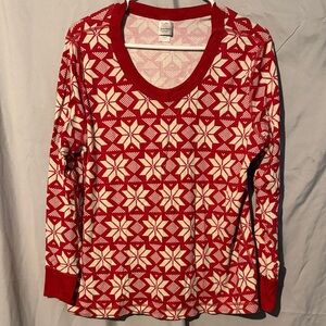 Hanna Andersson Red and White Snowflake Pajama Top